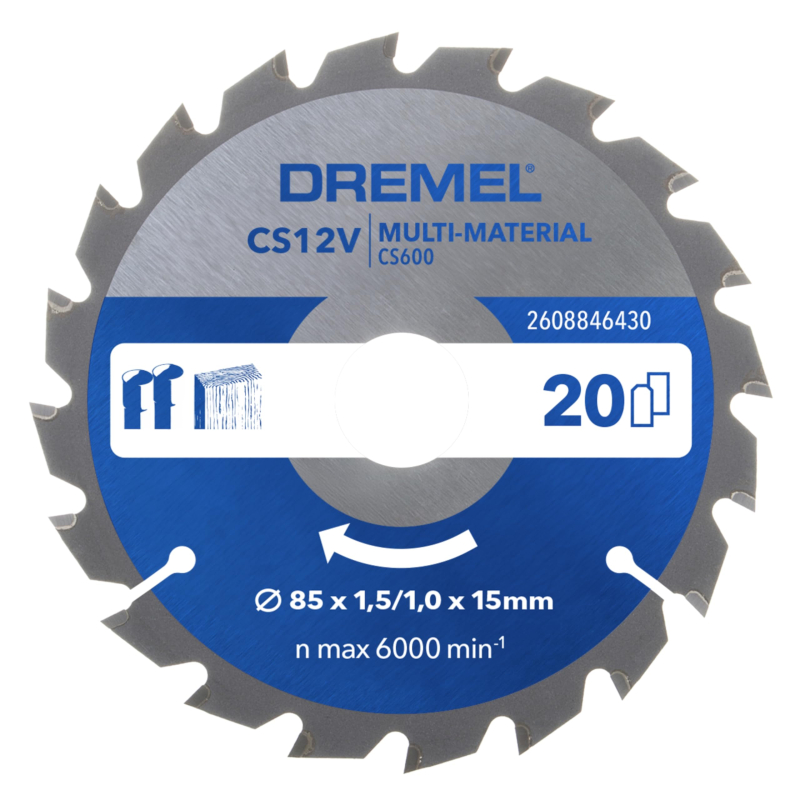 Dremel Blueprint Lame de scie circulaire multi-matériaux 85 x 1,5/1 x 15mm (CS600)