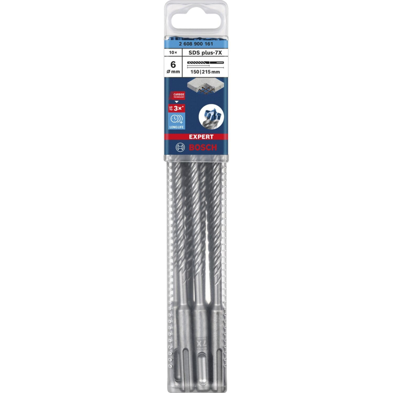 10 forets béton pour perforateur SDS-Plus 7X 6 x 150 x 215mm - BOSCH EXPERT - 2608900161