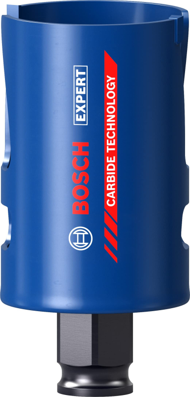 Bosch 1x Scies trépans EXPERT Construction Material (pour Bois résineux, Panneau aggloméré, Ø 44 mm, Professional Accessoire Per
