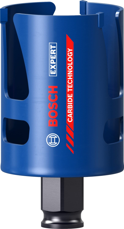 Bosch 1x Scies trépans EXPERT Construction Material (pour Bois résineux, Panneau aggloméré, Ø 57 mm, Professional Accessoire Per