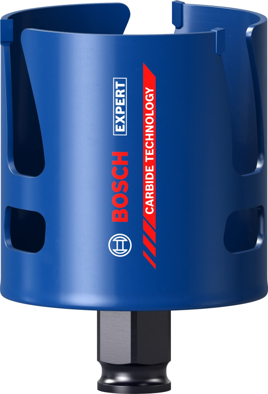 Bosch 1x Scies trépans EXPERT Construction Material (pour Bois résineux, Panneau aggloméré, Ø 65 mm, Professional Accessoire Per
