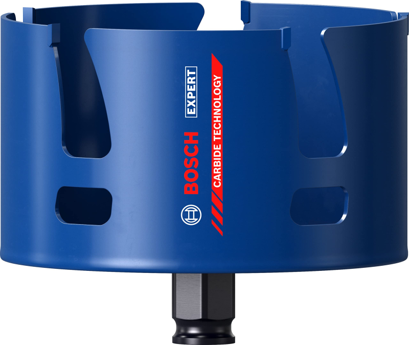 Bosch 1x Scies trépans EXPERT Construction Material (pour Bois résineux, Panneau aggloméré, Ø 111 mm, Professional Accessoire Pe