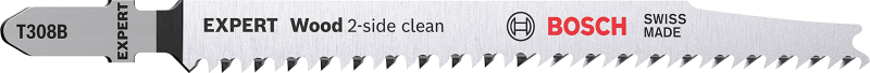 Bosch Outillages 3x Lames de scie sauteuse Expert 'Wood 2-Side Clean' T 308 B (pour Contreplaqué, Panneau d'ameublement en bois 
