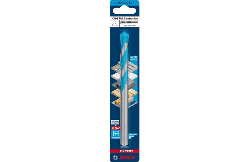 Bosch 1x Foret EXPERT CYL-9 Multi Construction (pour Béton, Carreaux tendres, Ø 12,00 mm, Professional Accessoire Perceuse/Visse