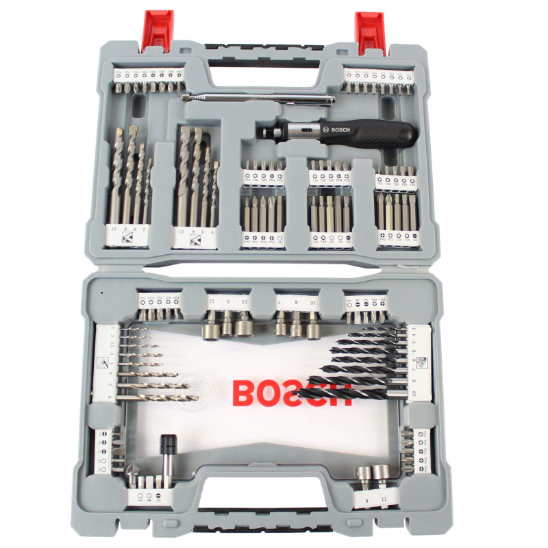 Bosch Outillages 105 pièces Ensemble premium X-Line de d'embouts et forets (foret à béton, foret pour carrelage, porte-embouts u