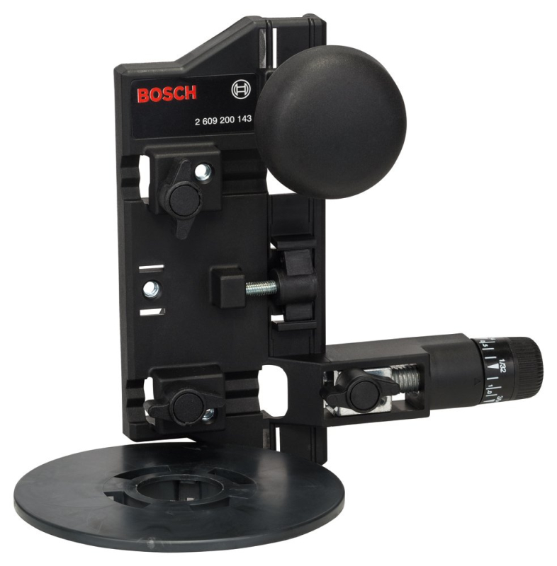 Bosch Outillages Compas de fraisage avec adaptateur pour rails de guidage (Accessoires pour Défonceuses) 2609200143 Noir