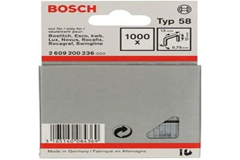Bosch Outillages Agrafe à Fil Fin de Type 58, 13mm x 10mm, Lot de 1000