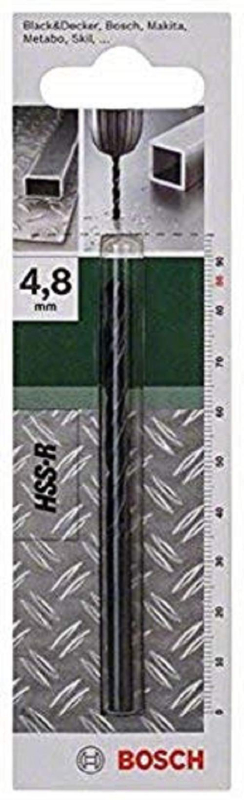 Bosch 2609255010 Foret à métaux laminé HSS-R DIN 338 Longueur 86 mm Diamètre 4,8 mm, Argent