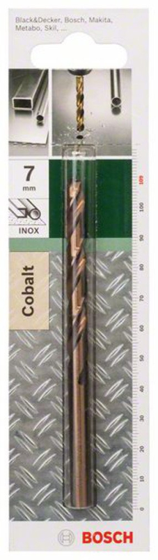 Bosch 2609255077 Foret à métaux rectifié HSS-Co DIN 338 - Longueur 109 mm - Diamètre 7 mm