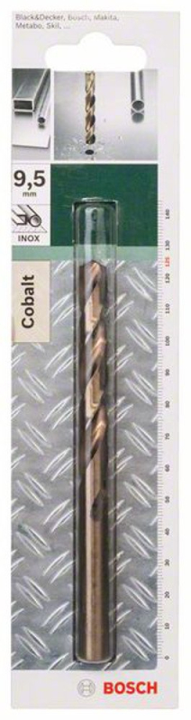 Bosch 2609255082 Foret à métaux rectifié HSS-Co DIN 338 - Longueur 125 mm - Diamètre 9,5 mm