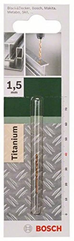 Bosch 2609255088 Foret à métaux rectifié HSS-TiN DIN 338 Longueur 34 mm Diamètre 1 mm