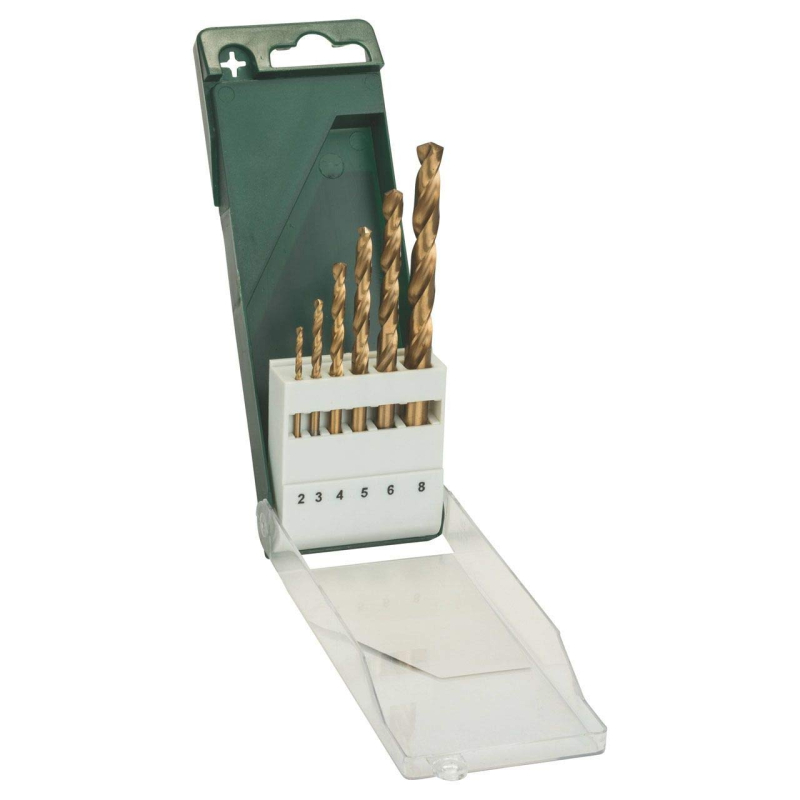 Bosch Outillages 2609255113 Set de 6 Forets à métaux rectifiés HSS-Tin DIN 338 Diamètres 2/3/4/5/6/8 mm