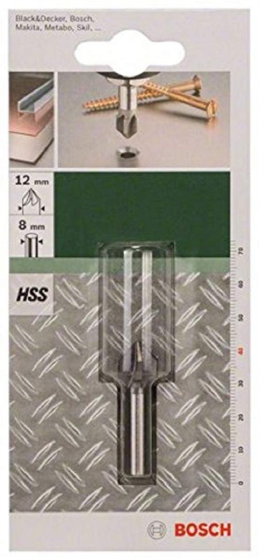 Bosch Outillages 2609255118 Fraise conique à lamer HSS à 5 taillants DIN 335 Diamètre 12 Queue 8 mm