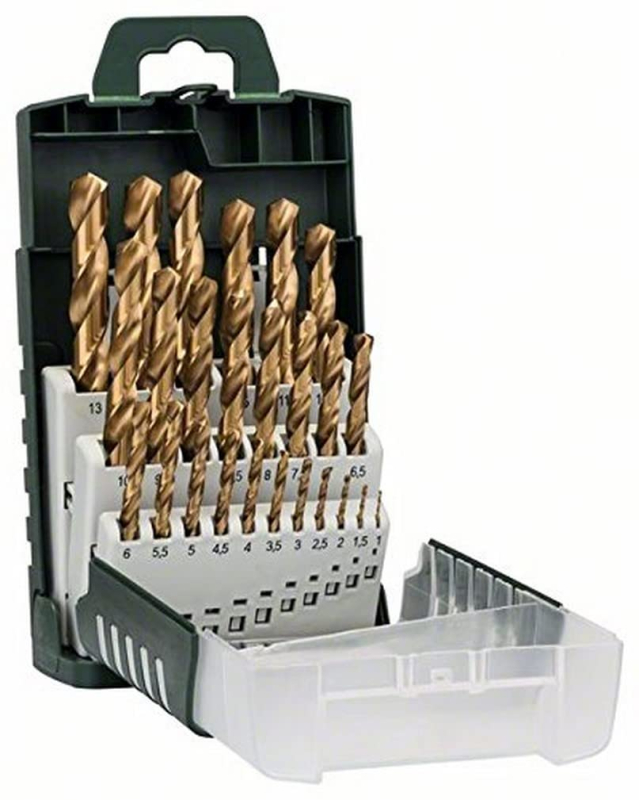 Bosch Outillages 2609255136 Set de 25 forets à métaux rectifiés HSS-Titane 1 à 13 mm