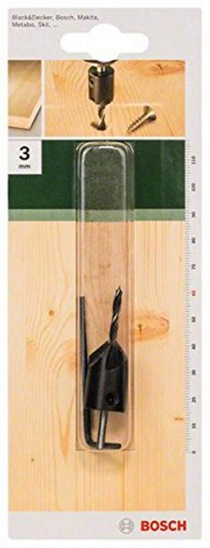 Bosch Outillages Foret à bois avec fraise à lamer Diamètre 3 mm