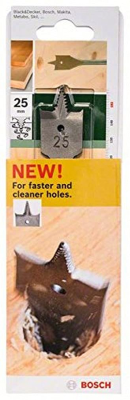 Bosch Outillages 2609255340 Mèches plates Self Cut à pointe de centrage double ébaucheur Diamètre 25 mm Longueur 152 mm