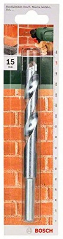 Bosch Outillages 2609255452 Foret à matériaux ISO 5468 Diamètre 15 mm Longueur 150 mm Diamètre queue 12,7 mm