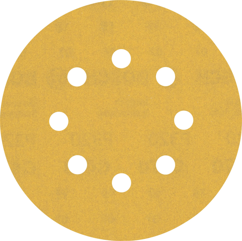 Bosch 50x Feuilles abrasives EXPERT C470 à 8 trous (pour Peinture sur bois, Bois dur, Ø 125 mm, Grain 320, Professional Accessoi