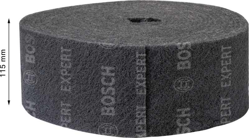Bosch 1x Rouleaux en non-tissé EXPERT N880 (pour Tôles en acier, Acier inoxydable, Largeur 115 mm, Longueur 10 m, Ultra fine S, 