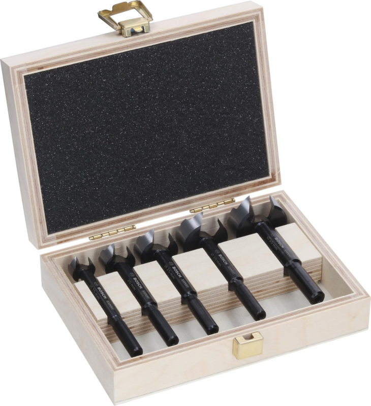 Bosch 5x Coffret de forets à bois Forstner EXPERT (pour Bois résineux, Bois dur, Ø 15-35 mm, Professional Accessoire Perceuse)