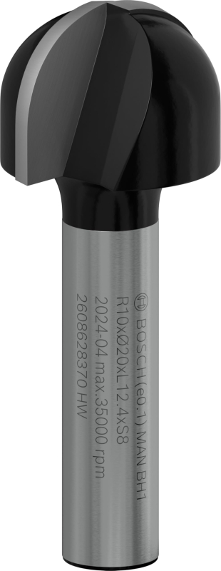 Bosch 1x Fraise à canneler PRO (pour Bois résineux, Bois dur, Ø 20 mm, Professional Accessoire Défonceuse manuelle, Fraise à ara