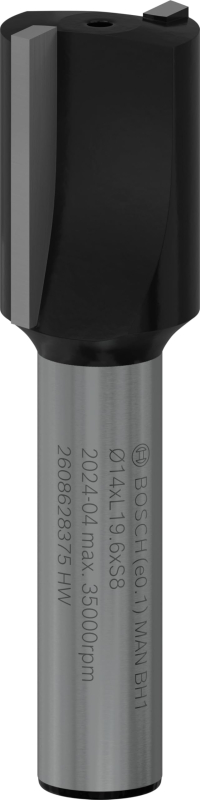 Bosch 1x Fraise à rainurer droite PRO, deux goujures (pour Bois résineux, Bois dur, Ø 14 mm, Professional Accessoire Défonceuse 