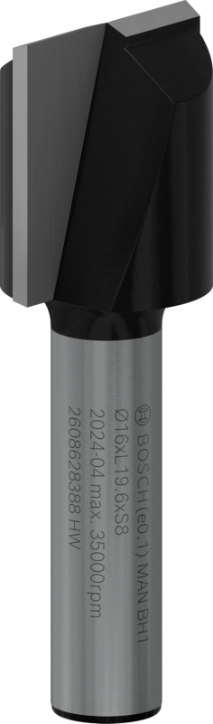 Bosch 1x Fraise à rainurer droite PRO, deux goujures (pour Bois résineux, Bois dur, Ø 16 mm, Professional Accessoire Défonceuse 