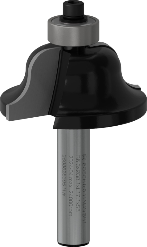 Bosch 1x Fraise à doucine romaine PRO (pour Bois résineux, Bois dur, Ø 38,1 mm, Professional Accessoire Défonceuse manuelle, Fra