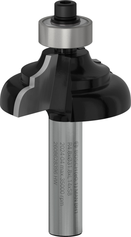 Bosch 1x Fraise à doucine classique PRO (pour Bois résineux, Bois dur, Ø 31,8 mm, Professional Accessoire Défonceuse manuelle, F