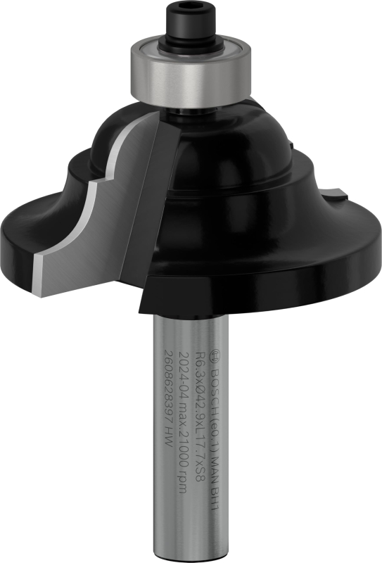 Bosch 1x Fraise à gorge et à moulurer PRO (pour Bois résineux, Bois dur, Ø 42,9 mm, Professional Accessoire Défonceuse manuelle,