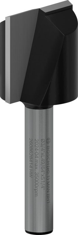 Bosch Outillages 2608628414 Fraise droite en carbure de tungstène pour défonceuse Diamètre : 19 mm