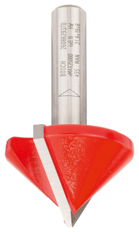 Bosch Outillages 2608629370 Fraise à rainurer droit en V 8 mm d 31,8 mm Longueur 19 mm G 51 mm 90°