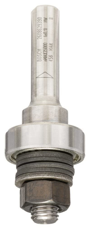Bosch Outillages 2608629390 Tige pour fraise circulaire à rainurer avec roulement à bille 8 mm d 22 mm G 60,3 mm, Gris, 1/2 Inch