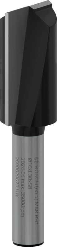 Bosch 1x Fraise à rainurer droite PRO, deux goujures (pour Bois résineux, Bois dur, Ø 16 mm, Professional Accessoire Défonceuse 