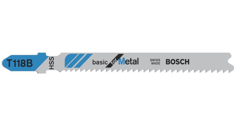 Bosch 100x Lames de scie sauteuse T 118 B Basic for Metal (pour Tôles en acier, Tôles en acier, Longueur 92 mm, Professional Acc