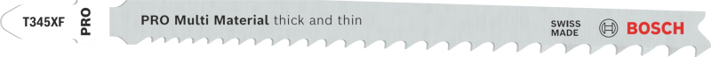 Bosch 25x Lame de scie sauteuse PRO Thick and Thin Multi Material T345XF (pour Bois clouté, Acier, Longueur 132 mm, Professional
