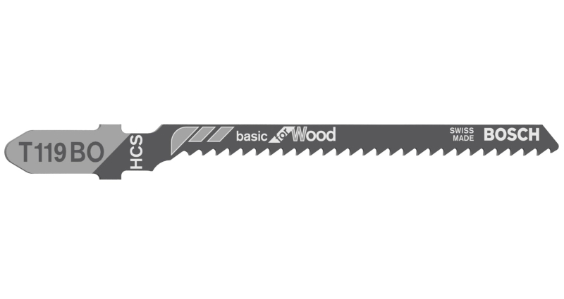 Bosch 100x Lames de scie sauteuse T 119 BO Basic for Wood (pour Bois résineux, Contreplaqué, Longueur 83 mm, Professional Access