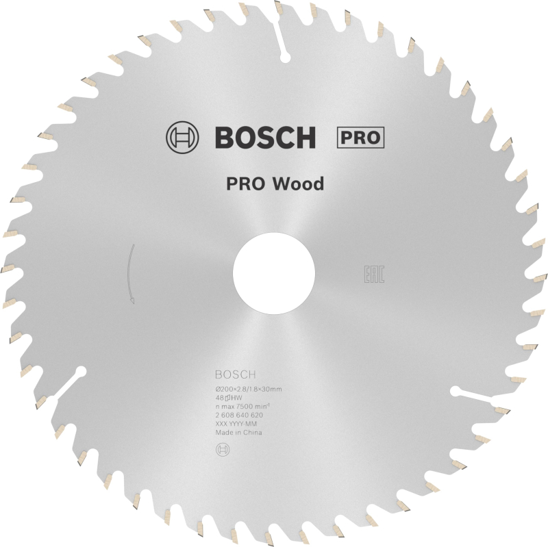 Bosch 1x Lame de scie circulaire PRO Wood pour scies circulaires portatives filaires (pour Bois résineux, Bois dur, Ø mm, Profes