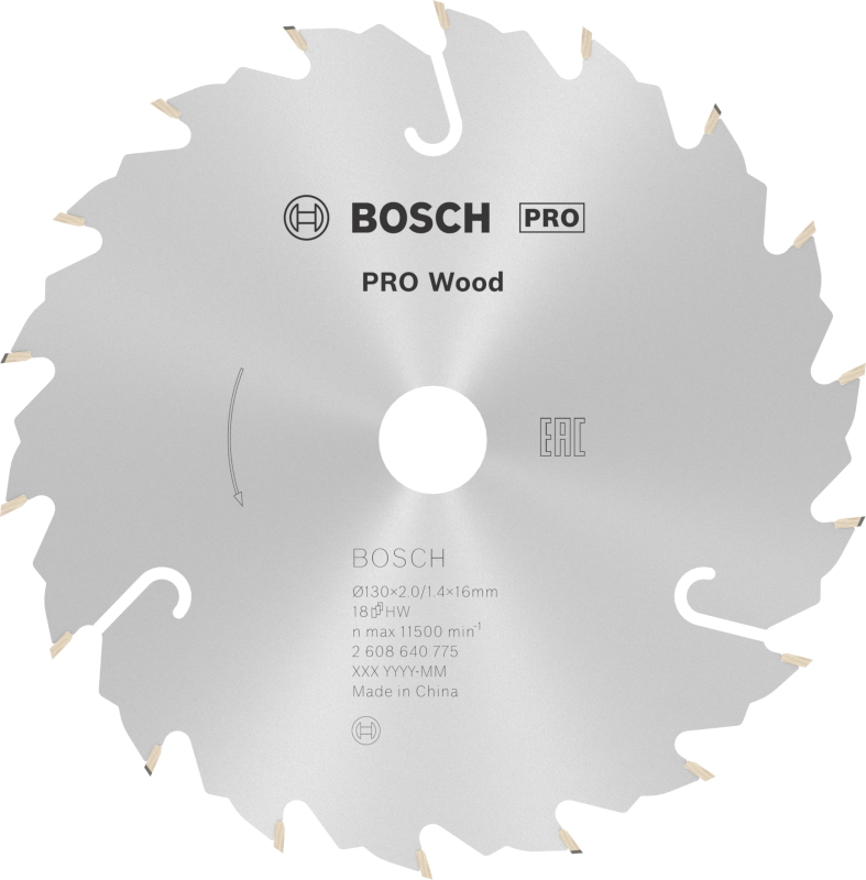 Bosch 1x Lame de scie circulaire PRO Wood pour scies circulaires portatives filaires (pour Bois résineux, Bois dur, Ø mm, Profes