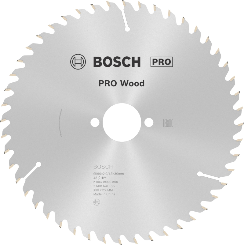 Bosch 1x Lame de scie circulaire PRO Wood pour scies circulaires portatives filaires (pour Bois résineux, Bois dur, Ø mm, Profes