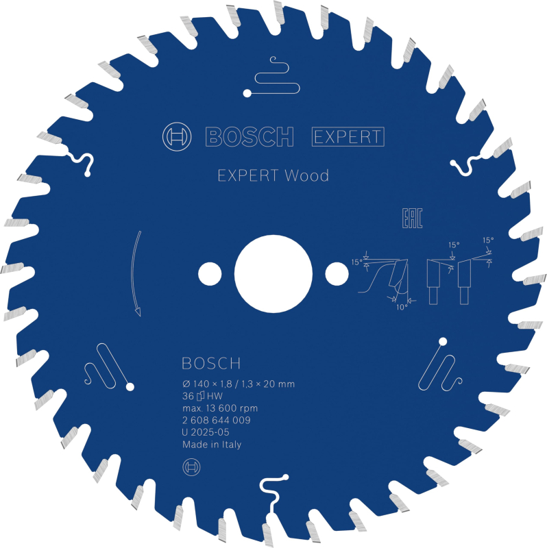 Bosch 1x Lame de scie circulaire filaire EXPERT Wood (pour Bois résineux, Bois dur, Ø mm, Professional Accessoire Scies circulai