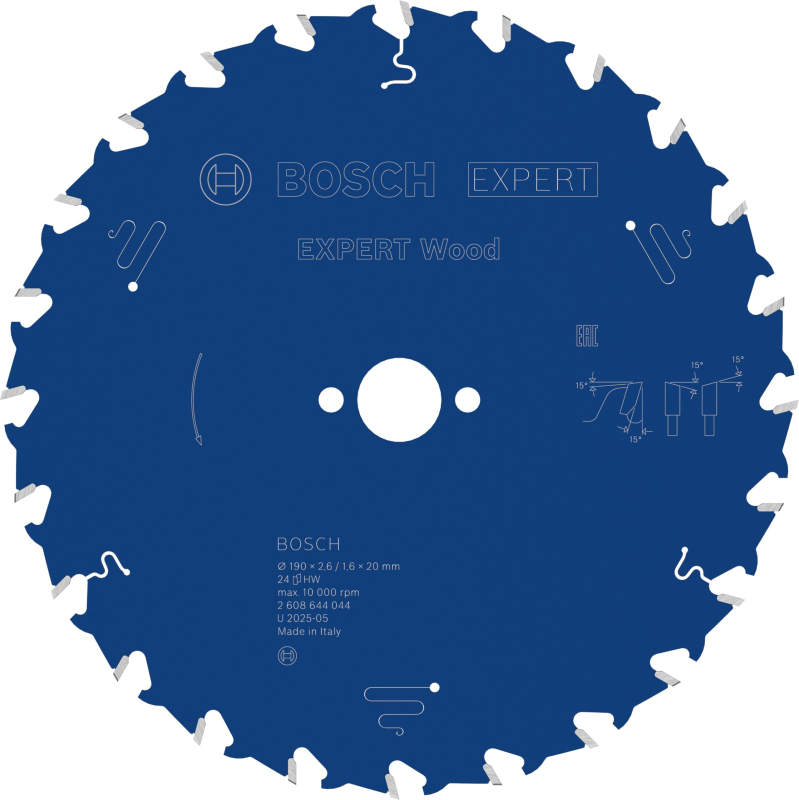 Bosch 1x Lame de scie circulaire filaire EXPERT Wood (pour Bois résineux, Bois dur, Ø mm, Professional Accessoire Scies circulai