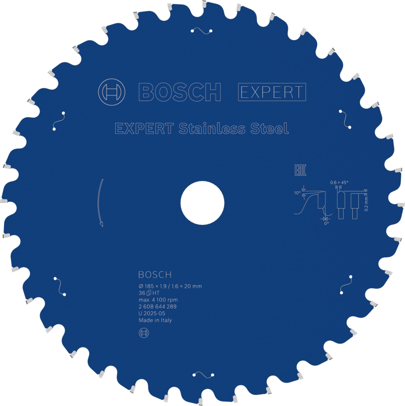 Bosch 1x Lame de scie circulaire filaire EXPERT Stainless Steel pour scies à sec portatives (pour Acier inoxydable, Ø mm, Profes