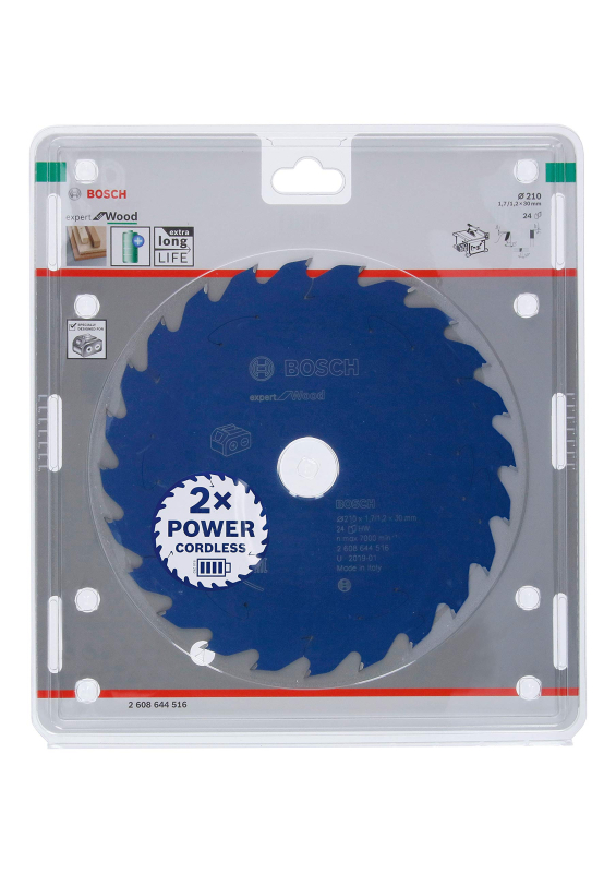 Bosch Professional 1x Lame de scie circulaire Expert for Wood (bois, 210 x 30 x 1,7 mm, 24 dents, accessoire de scie circulaire 
