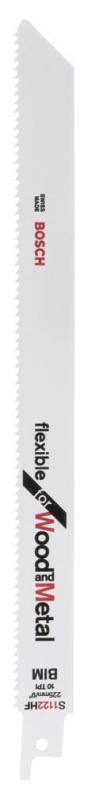 BOSCH - Lame de scie sabre L/Pas: 225x2,5mm (Bois + clous/Acier) S 1122 Hf - 5 pièce