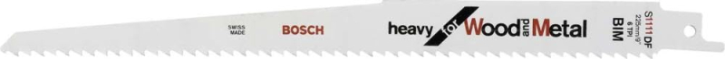 Bosch Professional Coffret de 2 lame de scie sabre S 1111 DF Heavy for Wood and Metal (longueur 225 mm, accessoires pour scie sa