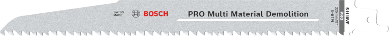 Bosch 2x Lame de scie sabre PRO Multi Material S1110VF Demolition (pour Bois clouté, Bois de chantier, Longueur 225 mm, Professi