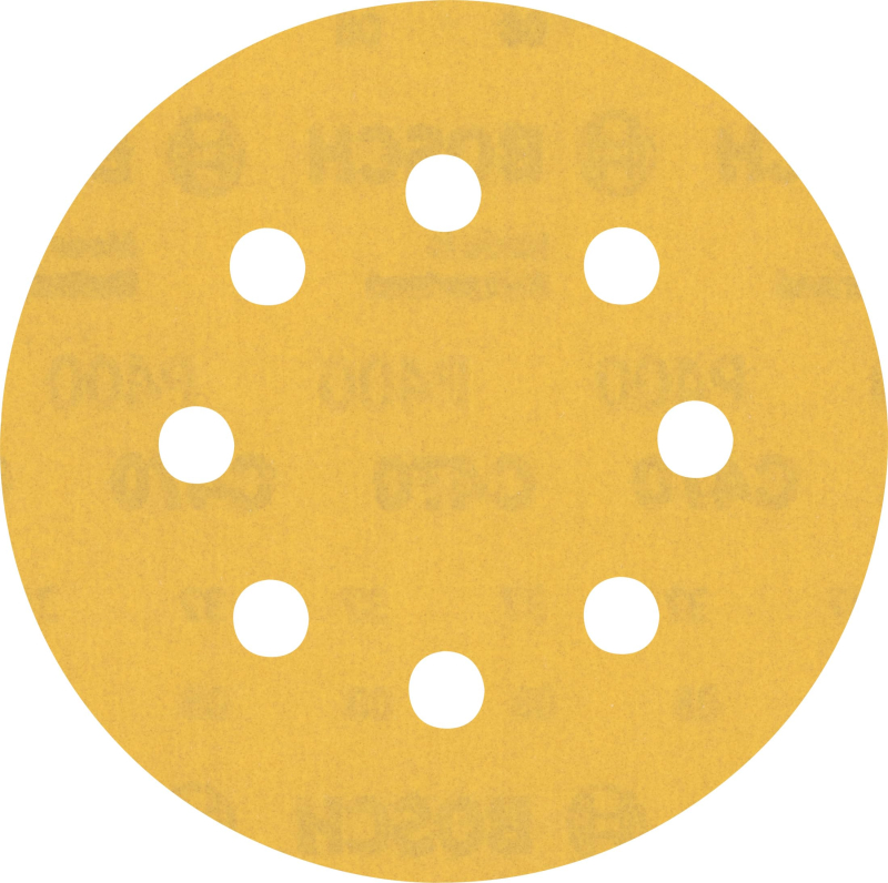 Bosch 5x Feuilles abrasives EXPERT C470 à 8 trous (pour Peinture sur bois, Bois dur, Ø 115 mm, Grain 400, Professional Accessoir