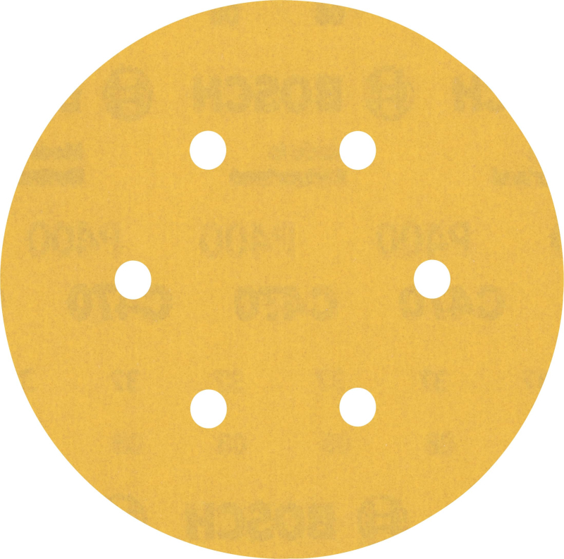 Bosch 5x Feuilles abrasives EXPERT C470 à 6 trous (pour Peinture sur bois, Bois dur, Ø 150 mm, Grain 400, Professional Accessoir