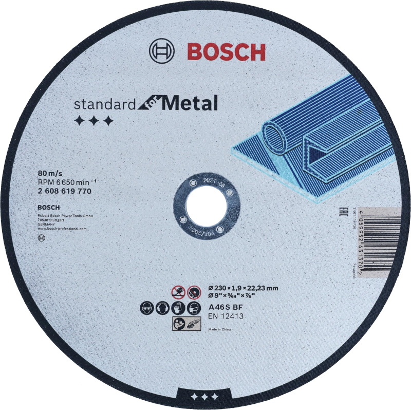 Bosch Professional 1x Standard for Metal Straight Cutting Disque à tronçonner (pour tôles, acier, Ø 230 x 1.9 x 22.23 mm, Access